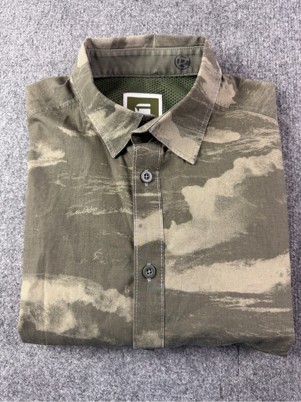 G Star Troupman Mens Camo Short Sleeve Button Up Shirt Size L Green
